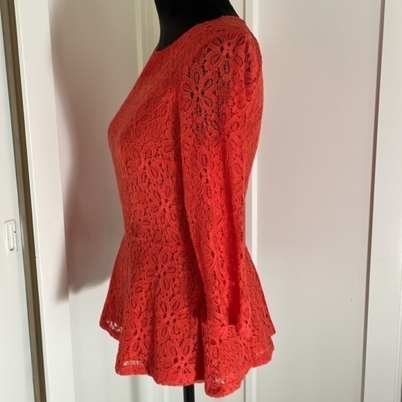 Moulinette Souers Anthropologie lace side zip peplum top size 2 - Picture 8 of 15